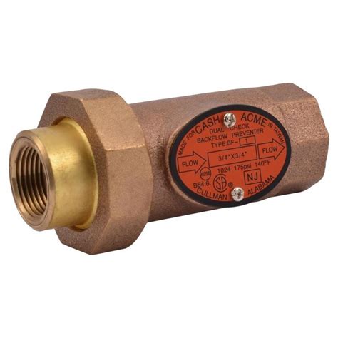 Cash Acme Brass 34 In Fnpt Double Check Backflow Preventer At
