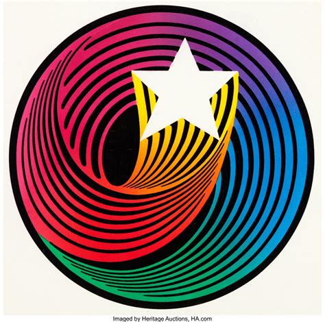 Hanna barbera 1985 gold swirling star. Hanna-Barbera "Swirl" Logo Painting with Cel Overlay | Lot ...