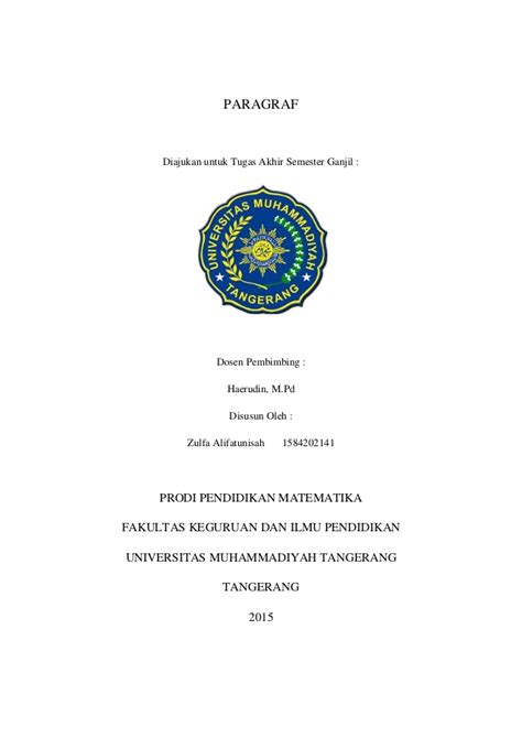 Contoh Cover Makalah Fkip Uhamka - Galeri Sampul
