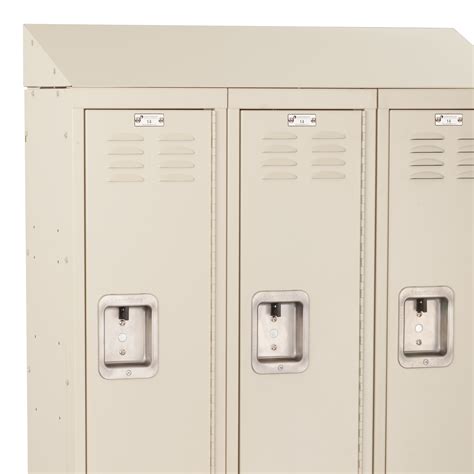 Learniture Deluxe Three Wide Double Tier School Lockers W Slope Top