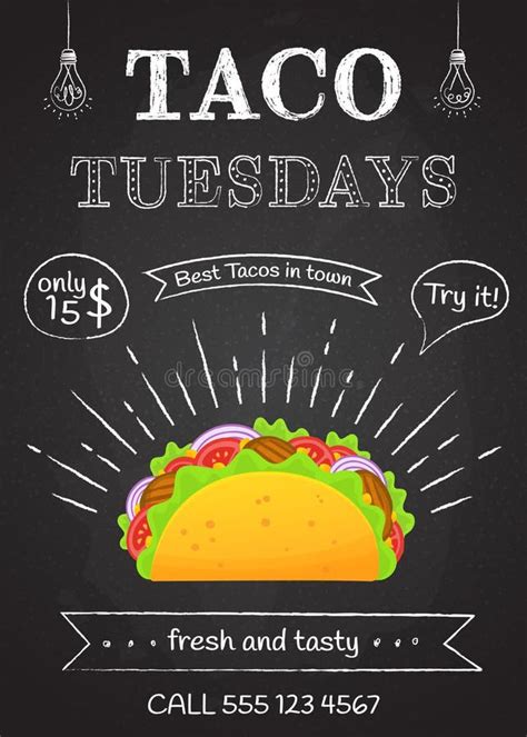 National Taco Day Celebration Cafe Poster Design Stock Vector