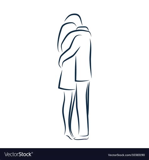 Man And Woman Hugging Each Other Royalty Free Vector Image