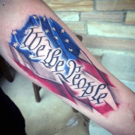Awesome We The People American Flag Male Tattoo Ideas Patriotische Tattoos Army Tattoos