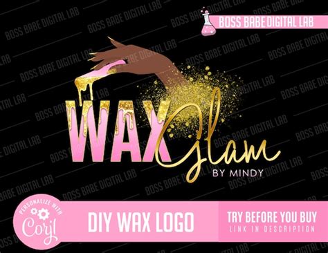 Diy Edit Yourself Wax Logo Design Beauty Logo Wax Etsy