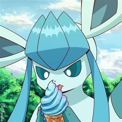 Glaceon Icecream Cone By Plattyneko On Deviantart Cute Pokemon