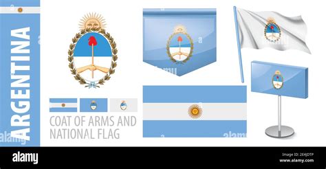 vector set of the coat of arms and national flag of argentina stock vector image and art alamy