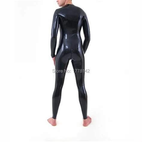 Classical Black Sexy Latex Fetish Full Body Costumes Zentai Catsuit For