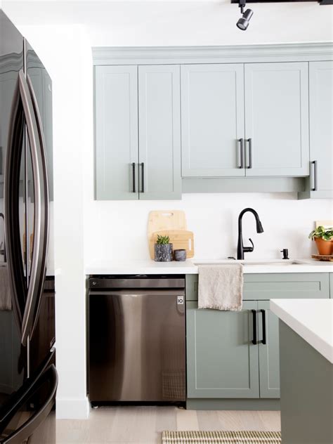 If your cabinet boxes are in good shape, you may be a candidate for cabinet refacing and remodeling. Refacing transformation in Sage | Kitchen inspirations ...