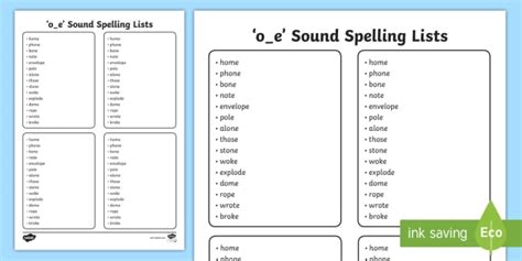 Oe Phonic Sounds List Spelling Teacher Made Twinkl