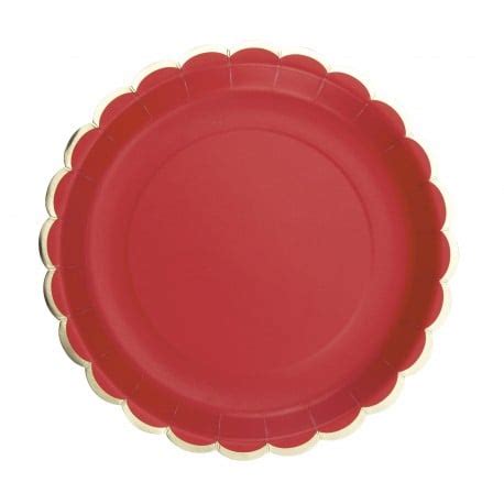 Assiettes Festonnes 23 cm rouges Assiettes Décorer la table