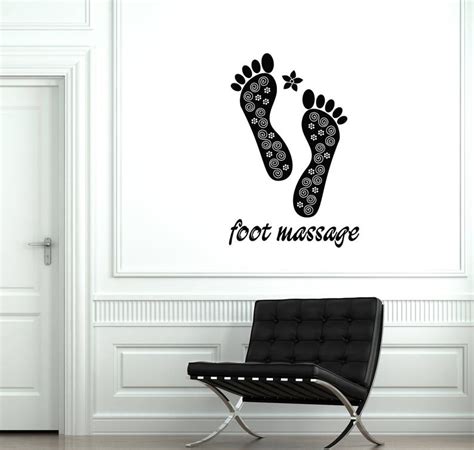 foot massage vinyl wall decal spa salon beauty relaxing room etsy