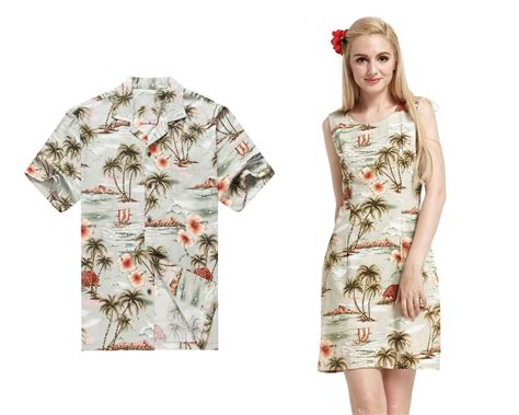 COUPLE MATCHING MADE IN HAWAII MEN SHIRT AND WOMEN TANK DRESSES In