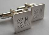 Initial Cufflinks Sterling Silver Images