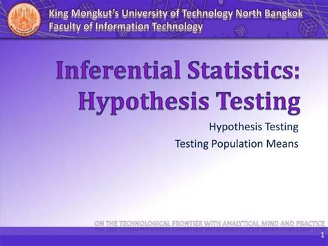 PPT Inferential Statistics Hypothesis Testing PowerPoint
