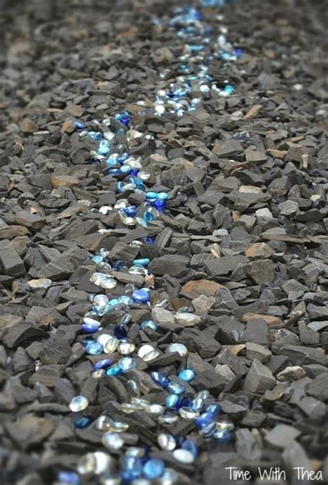 Blue Glass Pebble Idea For Landscaping Garden Features Landscaping