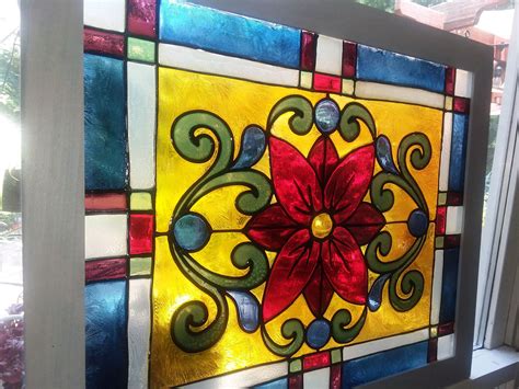 Extra Large Handpainted Glass Art Faux Stained Glass Custom Etsy