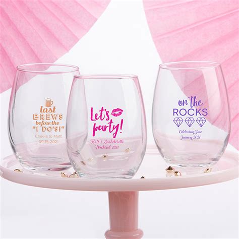 Personalized 9 Oz Stemless Wine Glass Bachelor And Bachelorette Famous Favors