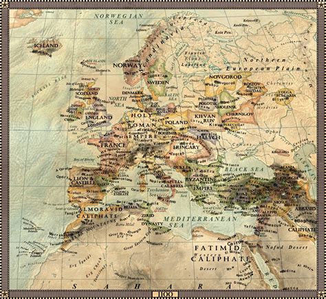 Europe In 1100 Ad Storia Europea Mappa Mappe