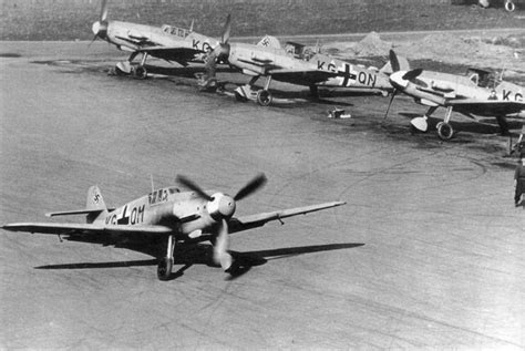 Messerschmitt Bf 109f Fighters At The Factory Airfield 1941