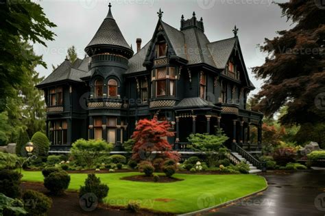 Timeless Beautiful victorian cute mansion. Generate Ai 28840420 Stock