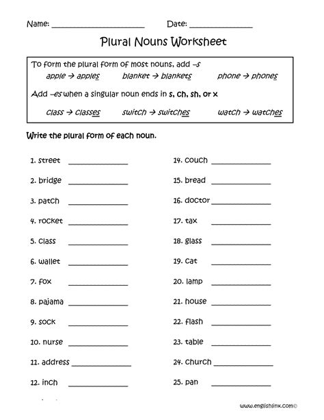 Nouns-plural-Worksheet