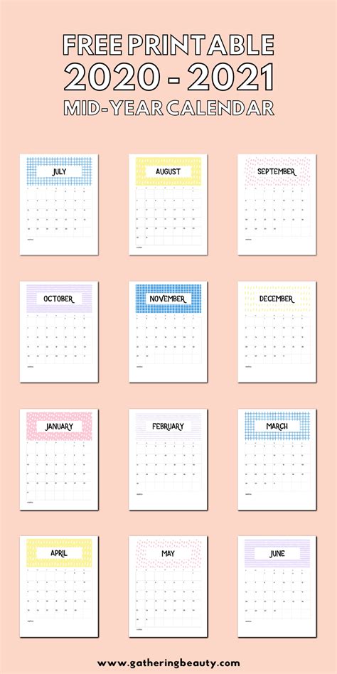 Printable blank calendar february 2021. FREE PRINTABLE 2020-2021 CALENDAR. — Gathering Beauty