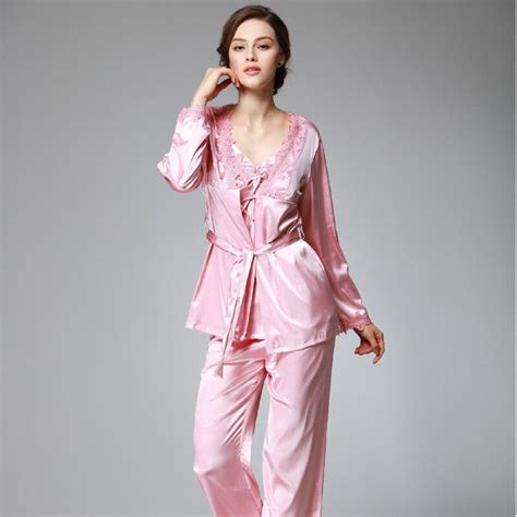 Sexy Lace Pajama Set Spring 3 Pieces Nightwear Stain Pajamas In Pajama Sets From Underwear
