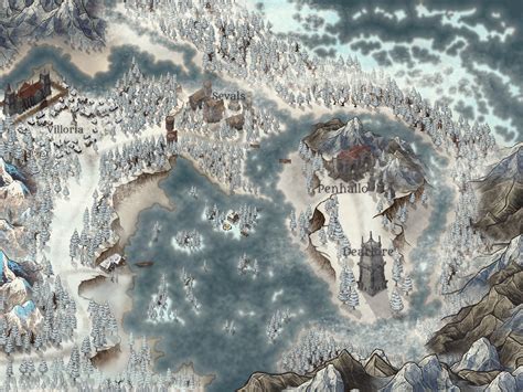 Dnd Battle Map Snow Village