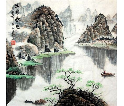 Chinese Landscape Painting Jiangnans Spring 江南春色 Yannyexpress