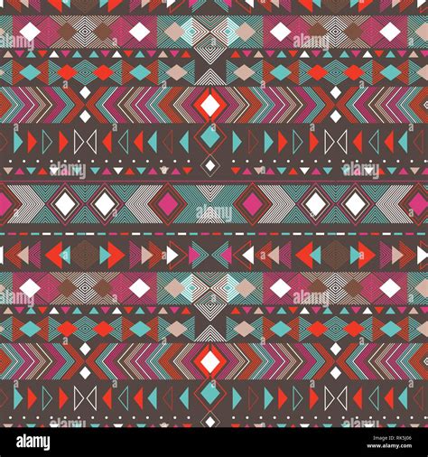 Seamless Geometric Pattern In Aztec Style Tribal Ethnic Texture
