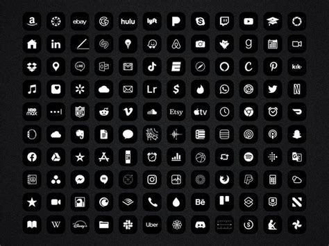 Black Edition App Icons Pack For Iphone Ios 14 Minimal Black App Icon