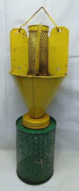Japanese Beetle Trap Vintage Ellisco Steel Green And Yellow Complete