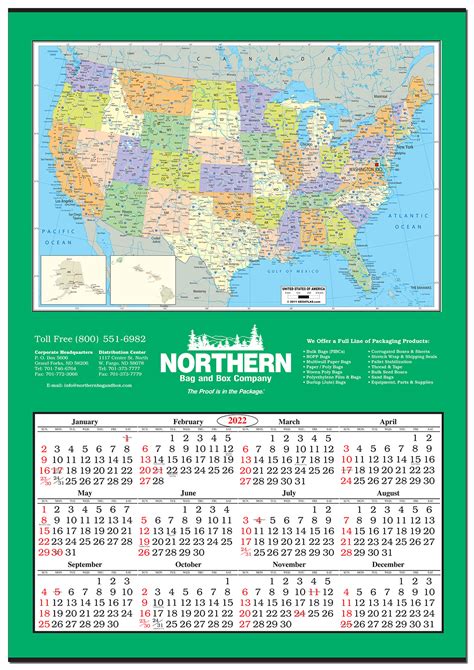 Jumbo United States Map Wall Calendar: Calendar Company