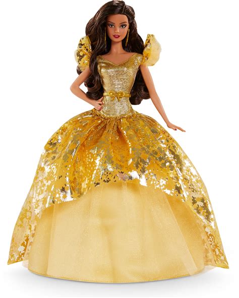 Buy Barbie Signature 2020 Holiday Barbie Doll 12 Inch Brunette Long Hair In Golden Gown Online