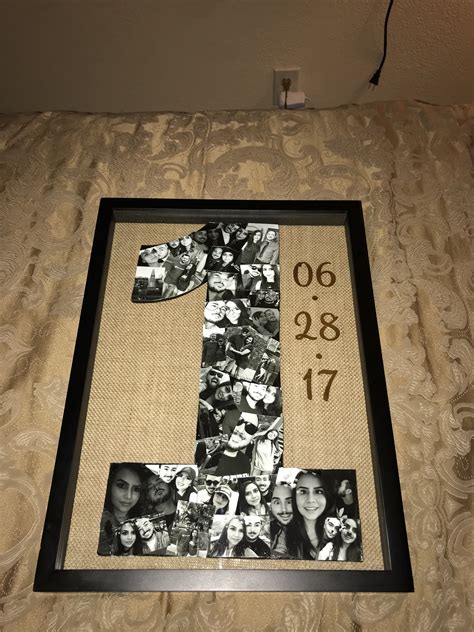After some time together, giving gifts to each other can be daunting. DIY anniversary gift I made for my boyfriend for our one ...