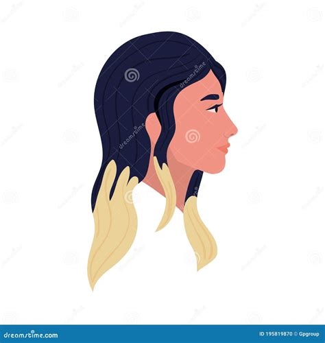 Woman Cartoon In Side View Vector Design Stock Vector Illustration Of