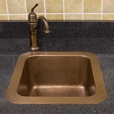 Merrick Medium Antique Hammered Copper Sink Drop In Sinks Bathroom Sinks Bathroom