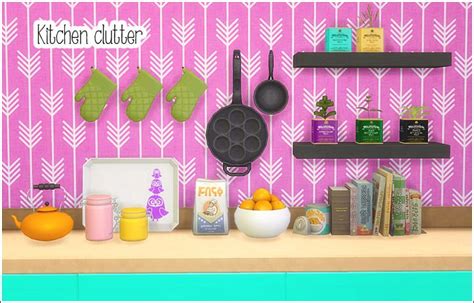 Sims 4 Cc Kitchen Clutter Re Upload By Linacherie Sims 4 Sims 4