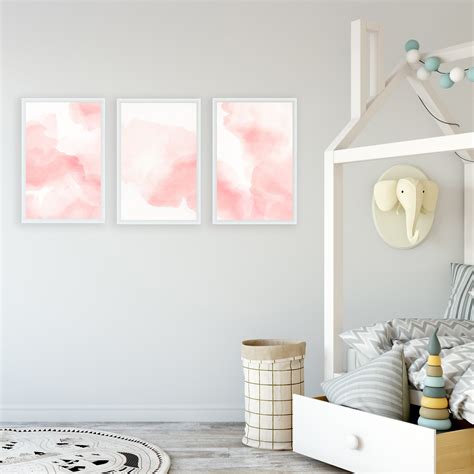 blush pink wall art set   prints nursery art printable wall art