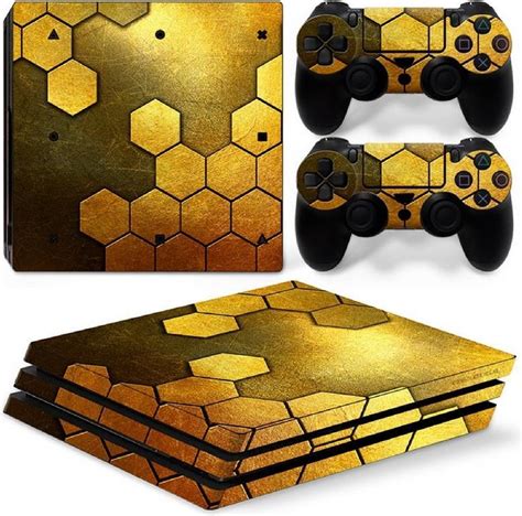 Steel Gold Ps4 Pro Console Skins Playstation Stickers