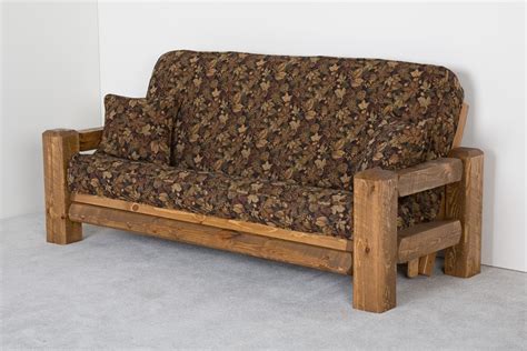 Rustic Futons Barnwood Frames And Ottomans Viking Log Furniture