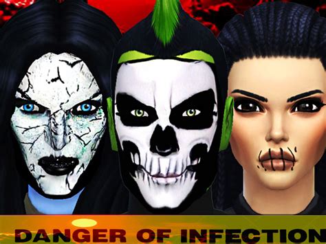 Danger Of Infection Face Paint By Pinkzombiecupcakes At Tsr Sims 4