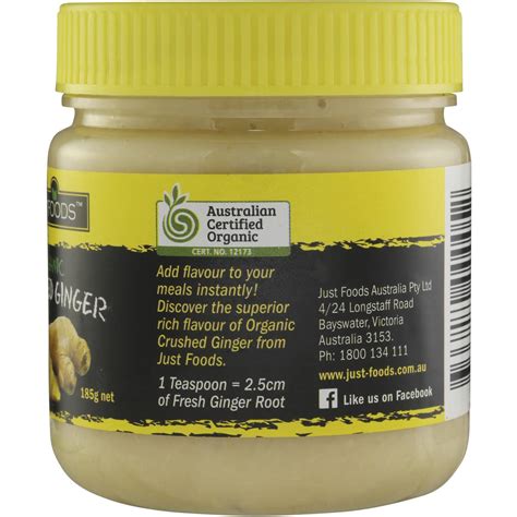 Just Foods Crushed Ginger Organic 185g Woolworths