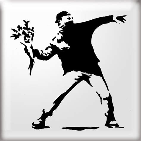 The Stencil Studio Banksy Style Flower Thrower Reusable Stencil Size