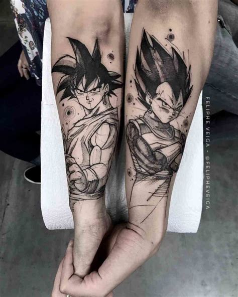They are major symbols of the show and look nice almost anywhere on your they also have minor differences, which is the number of stars they have on them. Dragon Ball Z Tattoo for Couple | Best Tattoo Ideas Gallery