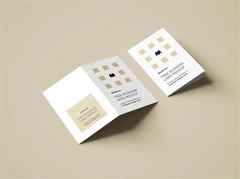 Folded Business Card Mockup Psd