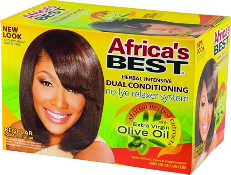 Africas Best Herbal Intensive Dual Conditioning No Lye Hair Relaxer System Regular Strength