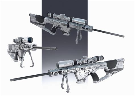 Artstation Sniper Rifle Bzd 1 Prt 1 Dmitry Belozorov Armes