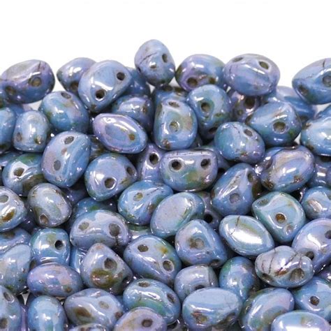 Preciosa Candy Oval Beads 6x4mm Alabaster Blue Lazure 20 Beads