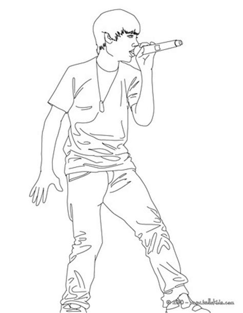 Justin bieber famoust singer coloring pages - Hellokids.com